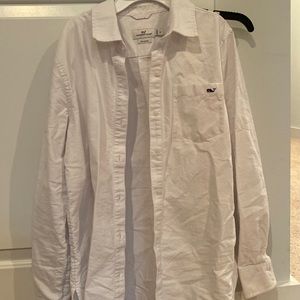 Vineyard vines relaxed button down. But it fits small.